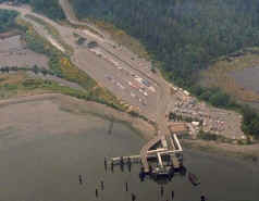 Air view of Anacortes ferry terminal