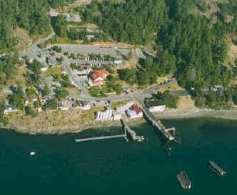 Air view of Orcas ferry terminal